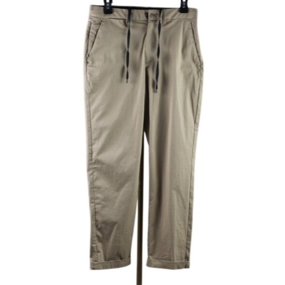 Goodfellow & Co Mens Chino Pants 28x30 Khaki Tan Drawstring Waist Straight Leg